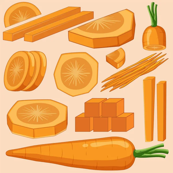 Set Carrot Background Illustration — Archivo Imágenes Vectoriales