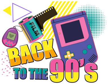 Back to the 90s banner template illustration