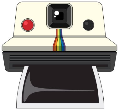 Polaroid camera on white background illustration