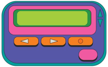 Pager retro device on white background illustration