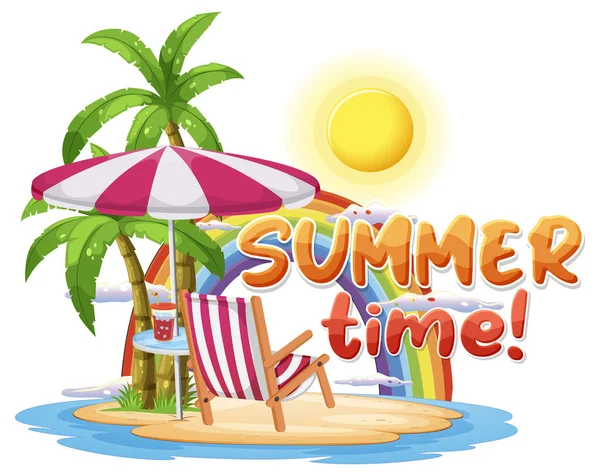 Hello Summer Logo Template Illustration — ストックベクタ
