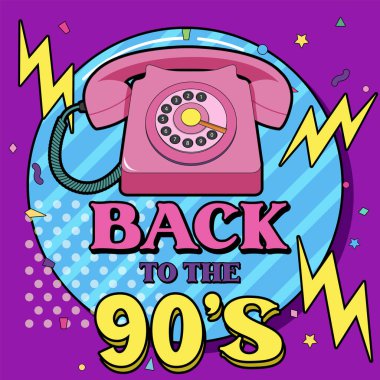 90s party poster template illustration