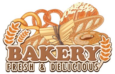 Pankart veya poster tasarımı için fırın taze ve lezzetli metin