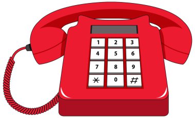 Retro landline or telephone isolated illustration