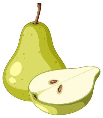 Isolated green pear cartoon illustration