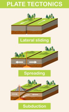 Üç tip tektonik sınır çizimi