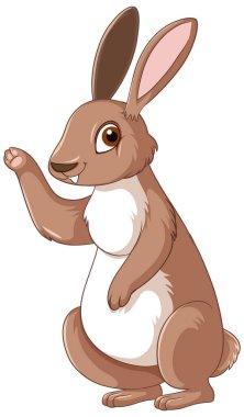 Şirin kahverengi tavşan çizgi film karakteri çizimi