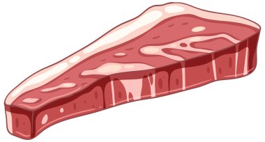 Simple red meat isolated illustration