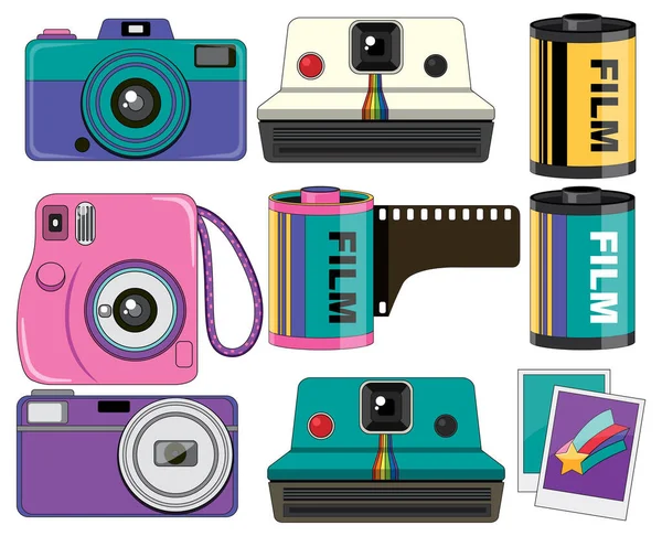 Retro Objects Electronic Devices Illustration — Stock Vector