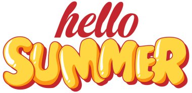 Merhaba afiş ya da poster tasarımı illüstrasyonu için yaz metni