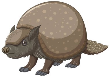 Glyptodon soyu tükenmiş memeli vektör çizimi