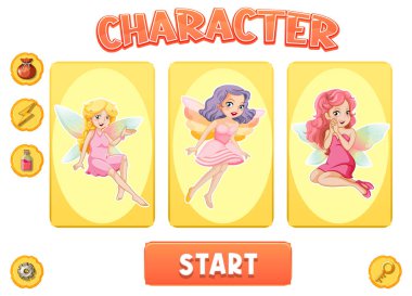 Elementlerin resimlendirildiği bir oyun arkaplan şablonu