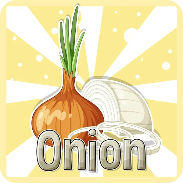 Onion on yellow background illustration