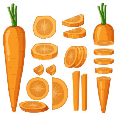 Isolated orange carrot cartoon illustration
