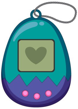 Retro tamagotchi isolated on white background illustration