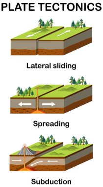 Üç tip tektonik sınır çizimi