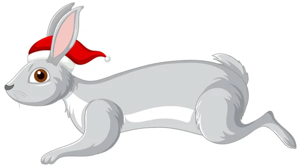 Niedliche Graue Kaninchen Zeichentrickfigur Illustration — Stockvektor