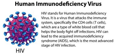 Human immunodeficiency virus with explanation illustration