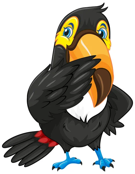 Toucan Fågel Tecknad Karaktär Illustration — Stock vektor