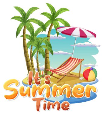 Its summer time logo template illustration