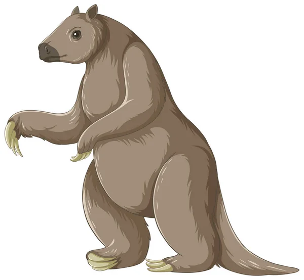 Ground Sloth Extinct Animal Vector Illustration — Stock Vector