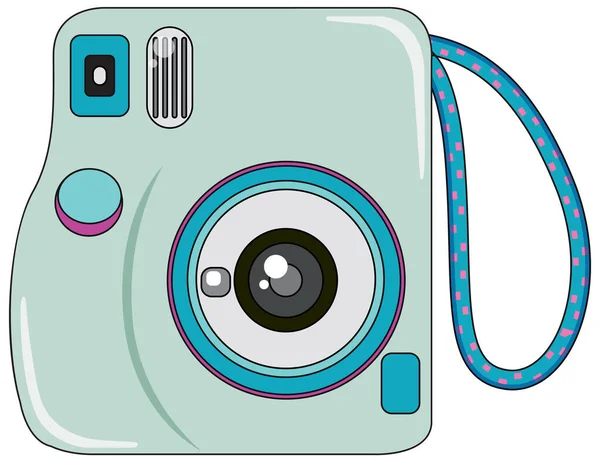 Instant Camera Blauwe Kleur Illustratie — Stockvector