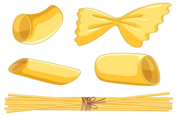 Varieties Pasta Collection Illustration — 图库矢量图片