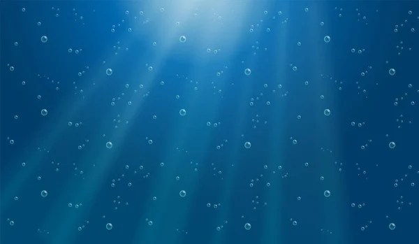 Underwater Background Water Bubbles Undersea Light Rays Shine Illustration — Stock Vector
