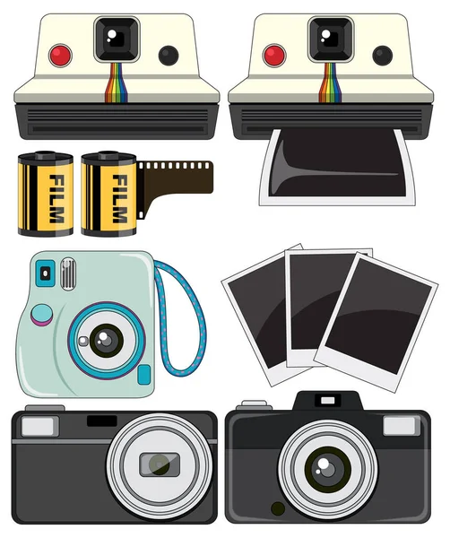 Objetos Retro Dispositivos Electrónicos Ilustración — Vector de stock