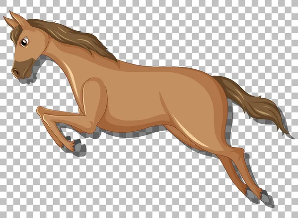 Cavallo Marrone Cartone Animato Personaggio Illustrazione — Vettoriale Stock