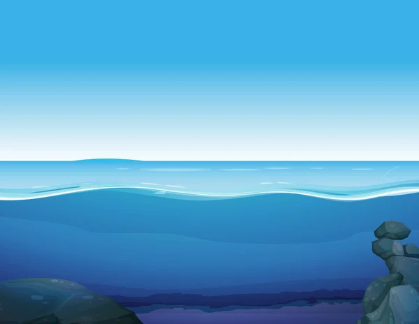 Φύση Υποβρύχια Μπλε Καθαρό Φόντο Νερό Εικονογράφηση — Διανυσματικό Αρχείο