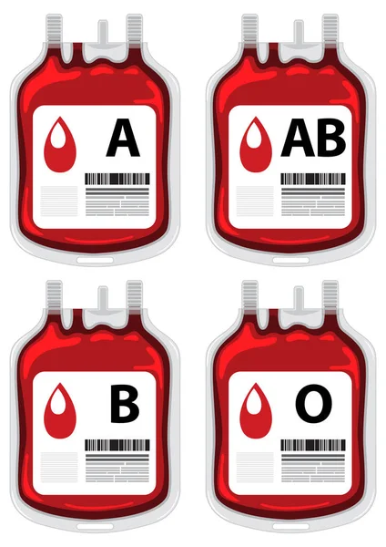 Conjunto Todos Tipos Sangue Ilustração —  Vetores de Stock
