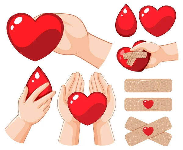 Человеческая Рука Иконкой Крови Иллюстрации Пожертвований — стоковый вектор