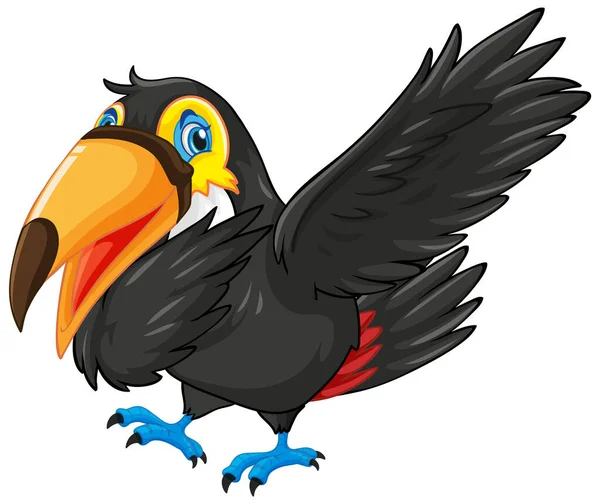 Tukan Ptak Kreskówka Postać Ilustracja — Wektor stockowy