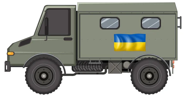 Illustration Eines Isolierten Militärlastwagens — Stockvektor