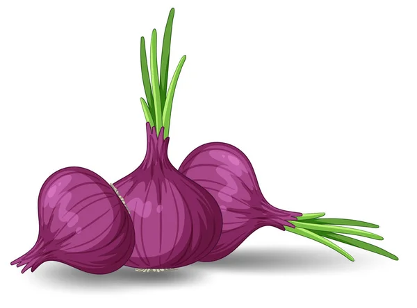 Isolated Red Onion Cartoon Illustration — Vetor de Stock