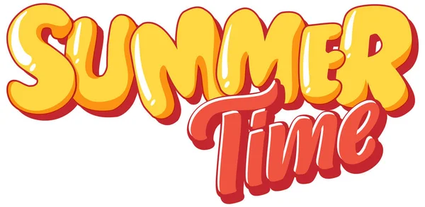 Summer Time Text Banner Poster Design Illustration — Stok Vektör