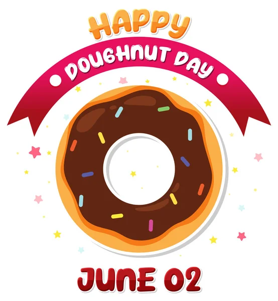 Feliz Día Del Donut Ilustración Del Logotipo Junio — Vector de stock