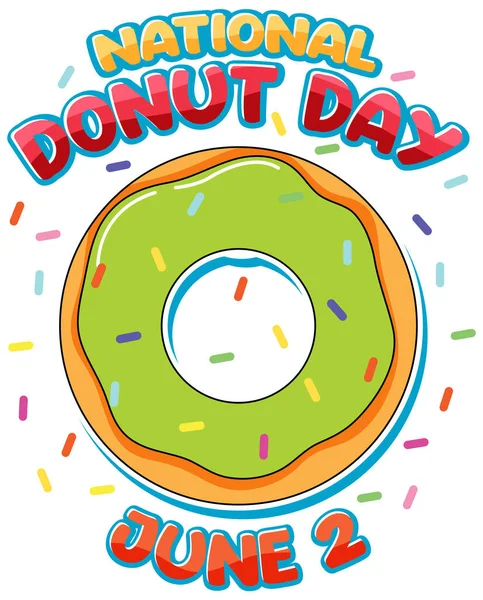 Happy Doughnut Day June Logo Illustration — Stock Vector