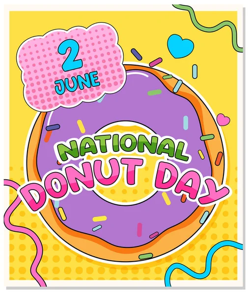 Bonne Journée Beignet Juin Illustration Logo — Image vectorielle