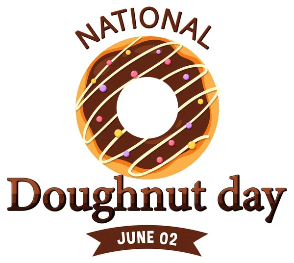Gelukkige Donut Dag Juni Logo Illustratie — Stockvector