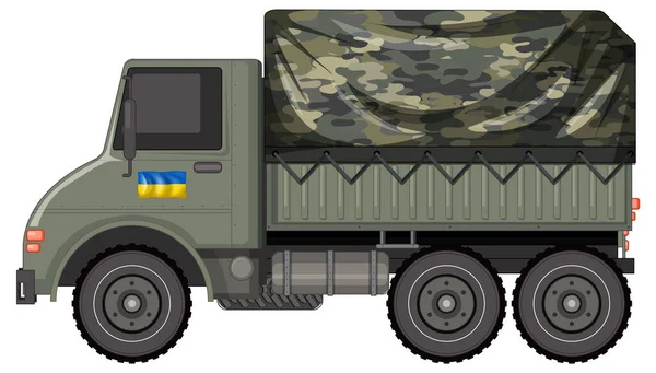 Ilustracja Odizolowanych Wojskowych Samochodów Ciężarowych — Wektor stockowy