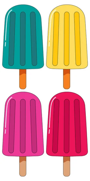 Διαφορετική Από Την Απεικόνιση Σετ Popsicles — Διανυσματικό Αρχείο