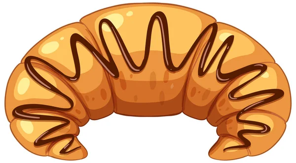 Ilustración Croissant Chocolate Francés Delicioso Aislado — Archivo Imágenes Vectoriales