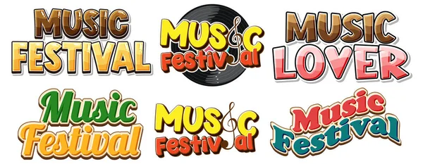 Musica Festival Testo Striscione Illustrazione — Vettoriale Stock