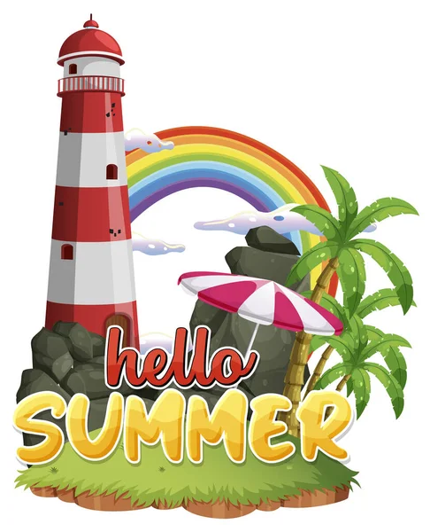 Hello Summer Logo Template Illustration — Vettoriale Stock