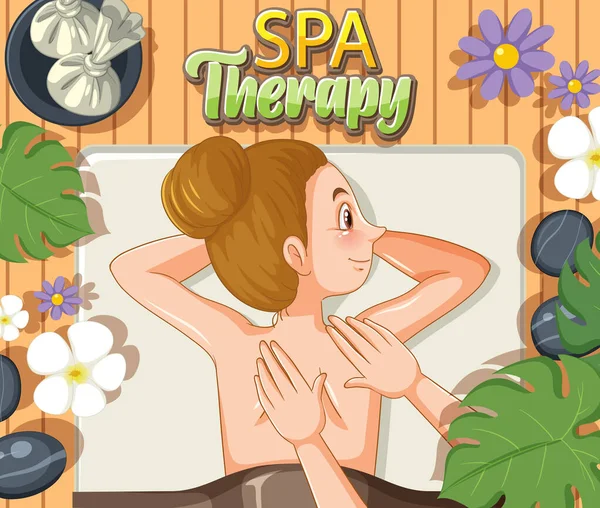 Spa Thérapie Dos Massage Affiche Design Illustration — Image vectorielle
