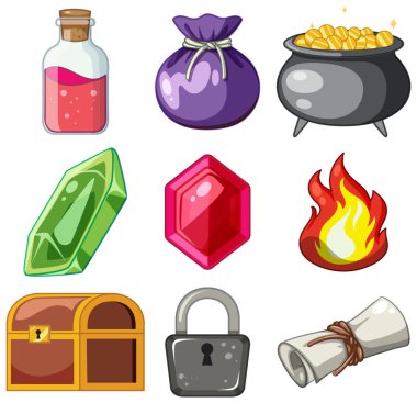 Set oyun öğeleri şekil