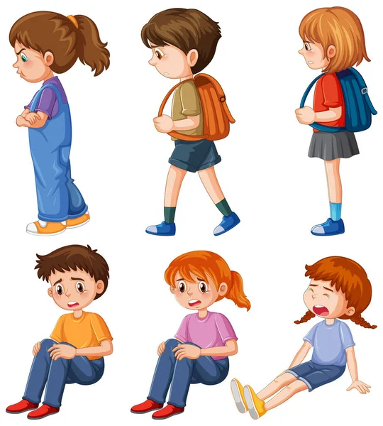 Σύνολο Των Παιδιών Εικονογράφηση Χαρακτήρα Κινουμένων Σχεδίων — Διανυσματικό Αρχείο