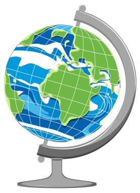Dünya küre modeli vektör illüstrasyonu
